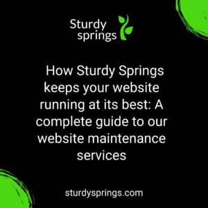  How Sturdy Springs keeps your website running at its best: A complete guide to our website maintenance services